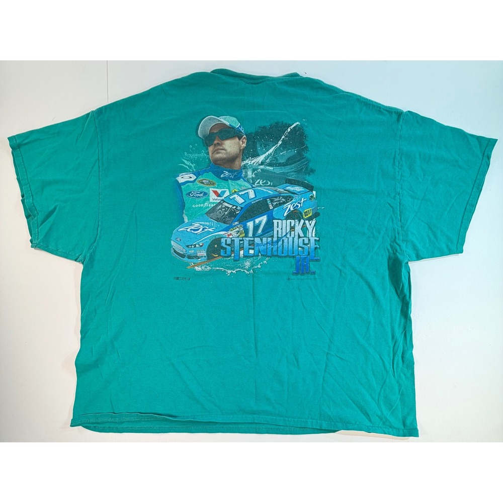 Chase Authentics Ricky Stenhouse Jr NASCAR T-Shirt Teal Green 3XL Zest Racing